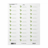 Étiquette Chic Hand Script Aquarelle Bambou Feuilles Adresse (Feuille entière)