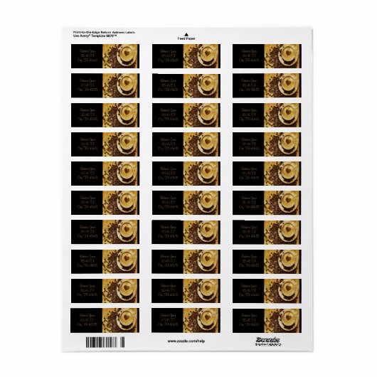 Étiquette Chic Java cappuccino Café Haricots Lover café (Feuille entière)