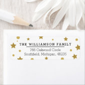 Étiquette Chic Magic Gold & Black Stars & Polka Dot (En situation)