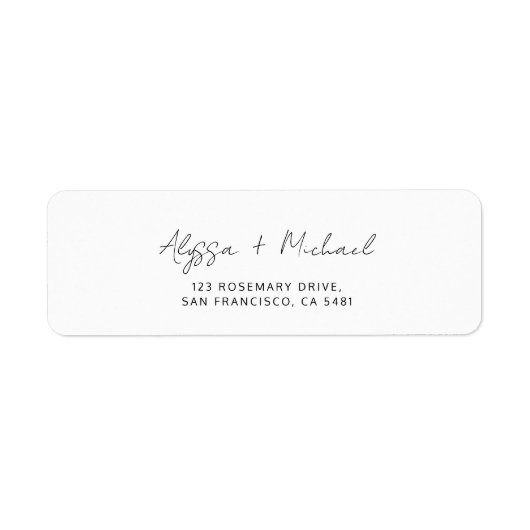 Étiquette Chic Minimalist Handwriting Script Wedding Address (Devant)