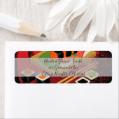 Étiquette Chic Modern Elegant Black & Red Sushi Party Event (En situation)