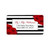 Étiquette Chic Moderne Luxe Mariage Collection - Roses rouge (Devant)