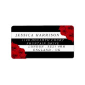 Étiquette Chic Moderne Luxe Mariage Collection - Roses rouge (Devant)