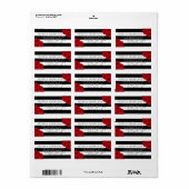 Étiquette Chic Moderne Luxe Mariage Collection - Roses rouge (Feuille entière)