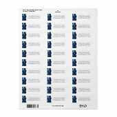 Étiquette Chic Navy Blue Gold Agate Adresse de retour (Feuille entière)