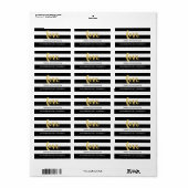 Étiquette Chic Or AMOUR Noir et Blanc (Feuille entière)