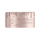 Étiquette Chic Parties scintillant Argent Lecteurs Rose Cupc (Devant)