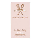 Étiquette Chic Pink Whisk Spoon Thank You Bakery Box Seal (Devant)