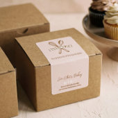 Étiquette Chic Pink Whisk Spoon Thank You Bakery Box Seal