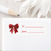 Étiquette Chic Red Bow Christmas (En situation)