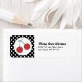 Étiquette Chic Red Cherry Polkadot Baby shower d'anniversair (En situation)