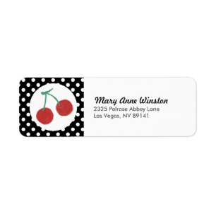 Étiquette Chic Red Cherry Polkadot Baby shower d'anniversair