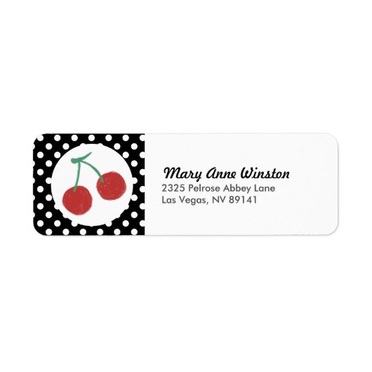 Étiquette Chic Red Cherry Polkadot Baby shower d'anniversair (Devant)