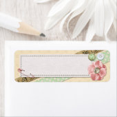 Étiquette Chic rose Chic Shabby, Boutons et Ruban (En situation)