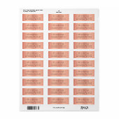 Étiquette Chic Rose Gold Black Script Metal Adresse de retou (Feuille entière)