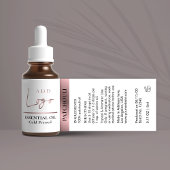 Étiquette Chic Rose Gold Logo Cosmétique Essential Oil Bottl