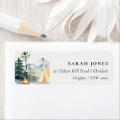 Étiquette Chic Rustic Pine Woods Camping Mountain Adresse (En situation)