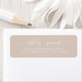 Étiquette Chic Script Almond Peach Mariage Adresse de retour (En situation)