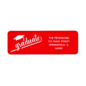 Étiquette Chic Script Diplôme et Casquette Rouge (Devant)