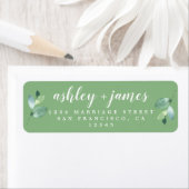 Étiquette Chic Script Foliage Green Adresse de retour (En situation)