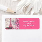 Étiquette chic script français dentelle rose paris tour eiff (En situation)