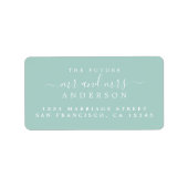 Étiquette Chic Script Future M. Mme Blue Mariage Adresse (Devant)