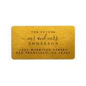 Étiquette Chic Script Future M. Mme Gold Adresse de retour (Devant)