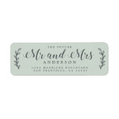 Étiquette Chic Script Future M. Mme Green Adresse de retour (Devant)