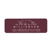 Étiquette Chic Script Future M. Mme La Mariage Adresse (Devant)