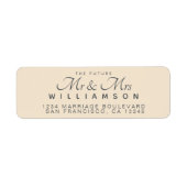 Étiquette Chic Script Future M. Mme La Mariage Adresse (Devant)