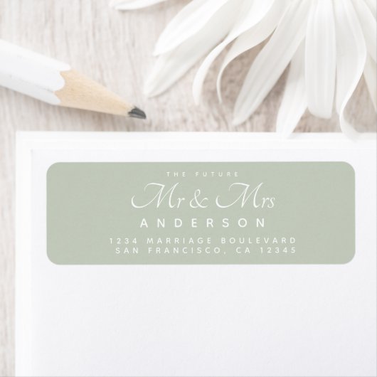 Étiquette Chic Script Future M. Mme La Mariage Adresse (En situation)