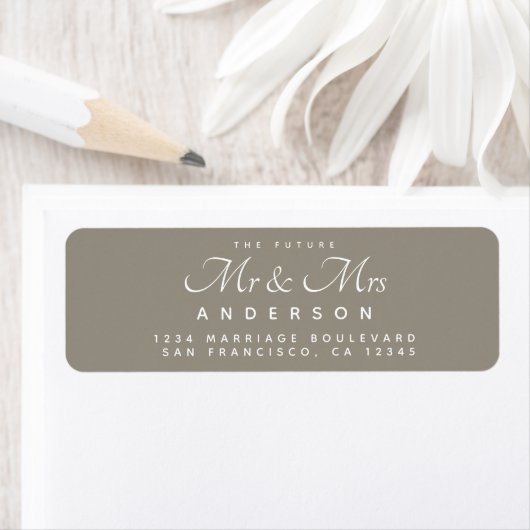 Étiquette Chic Script Future M. Mme La Mariage Adresse (En situation)