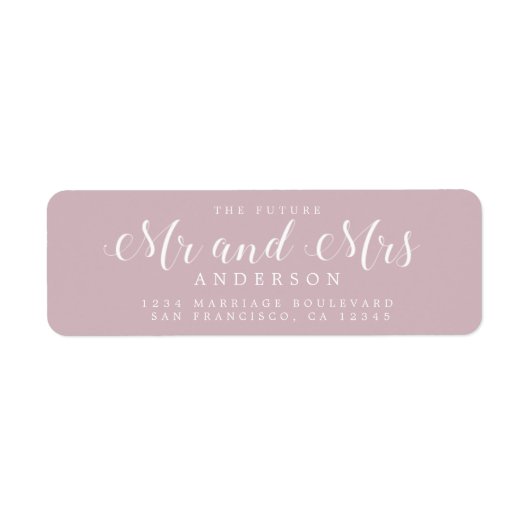Étiquette Chic Script Future M. Mme Mariage Adresse de retou (Devant)
