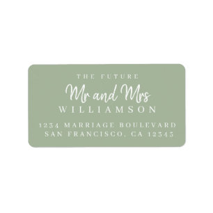 Étiquette Chic Script Future M. Mme Mariage Adresse de retou