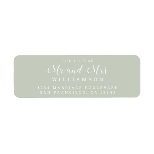 Étiquette Chic Script Future M. Mme Mariage Adresse de retou (Devant)