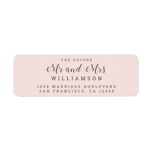 Étiquette Chic Script Future M. Mme Mariage Adresse de retou (Devant)