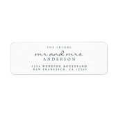 Étiquette Chic Script Future M. Mme Mariage Adresse de retou (Devant)
