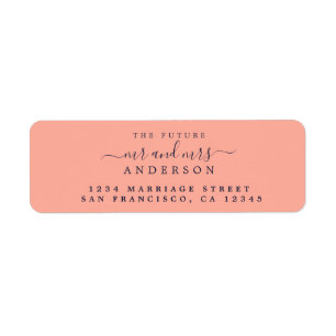 Étiquette Chic Script Future M. Mme Mariage Adresse de retou
