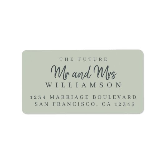 Étiquette Chic Script Future M. Mme Mariage Adresse de retou (Devant)