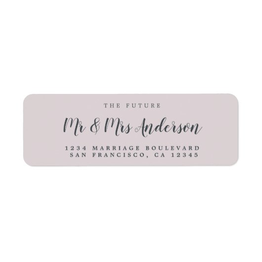 Étiquette Chic Script Future M. Mme Mariage Adresse de retou (Devant)