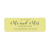 Étiquette Chic Script Future M. Mme Mariage Adresse de retou (Devant)