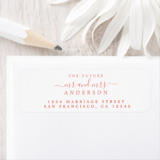 Étiquette Chic Script Future M. Mme Mariage Adresse de retou (En situation)