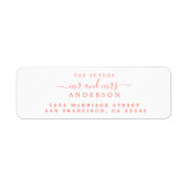 Étiquette Chic Script Future M. Mme Mariage Adresse de retou (Devant)