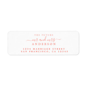 Étiquette Chic Script Future M. Mme Mariage Adresse de retou