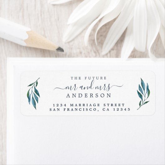 Étiquette Chic Script Future M. Mme Mariage Adresse de retou (En situation)