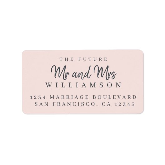 Étiquette Chic Script Future M. Mme Mariage Adresse de retou (Devant)