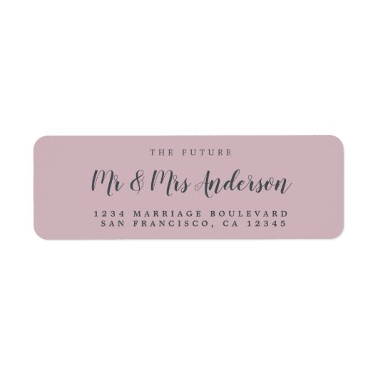 Étiquette Chic Script Future M. Mme Mariage Adresse de retou (Devant)