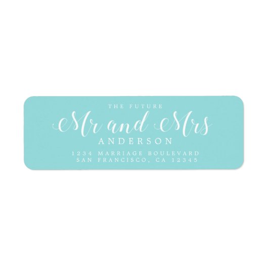 Étiquette Chic Script Future M. Mme Mariage Adresse de retou (Devant)
