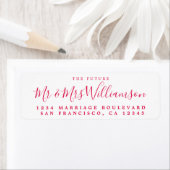 Étiquette Chic Script Future M. Mme Mariage Adresse de retou (En situation)
