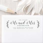 Étiquette Chic Script Future M. Mme Mariage Adresse de retou (En situation)